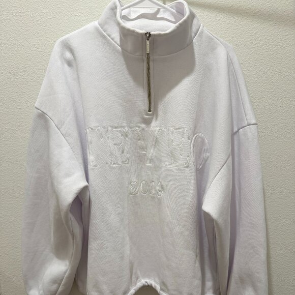 Teveo Femme Half Zip Sweater ‘White’ - Picture 1 of 5